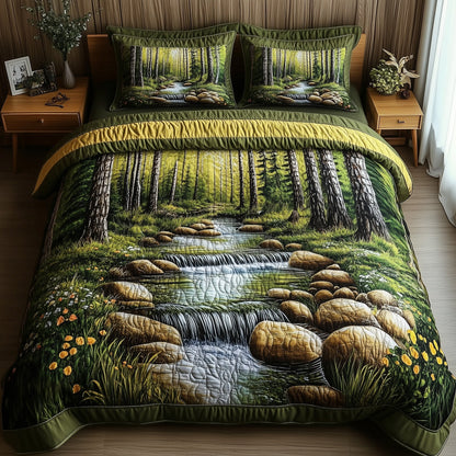 River of Quiet Moments 3-Piece Quilted Bedding Set GFTOHD7128