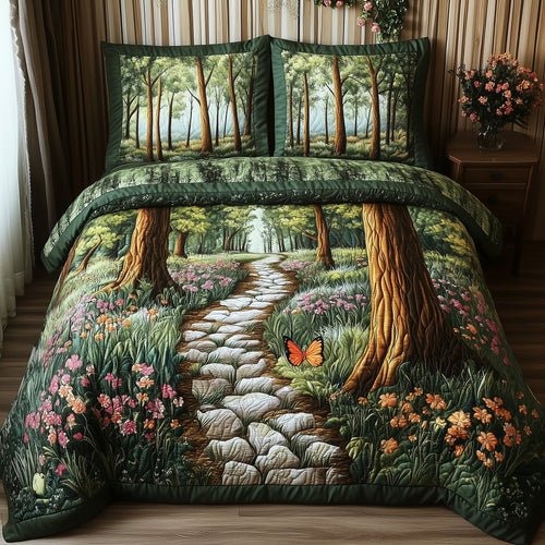 Mystic Woodland Trail 3-Piece Quilted Bedding Set GFTOHD7140