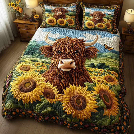 Highland Sunshine 3-Piece Quilted Bedding Set GFTOHD7154