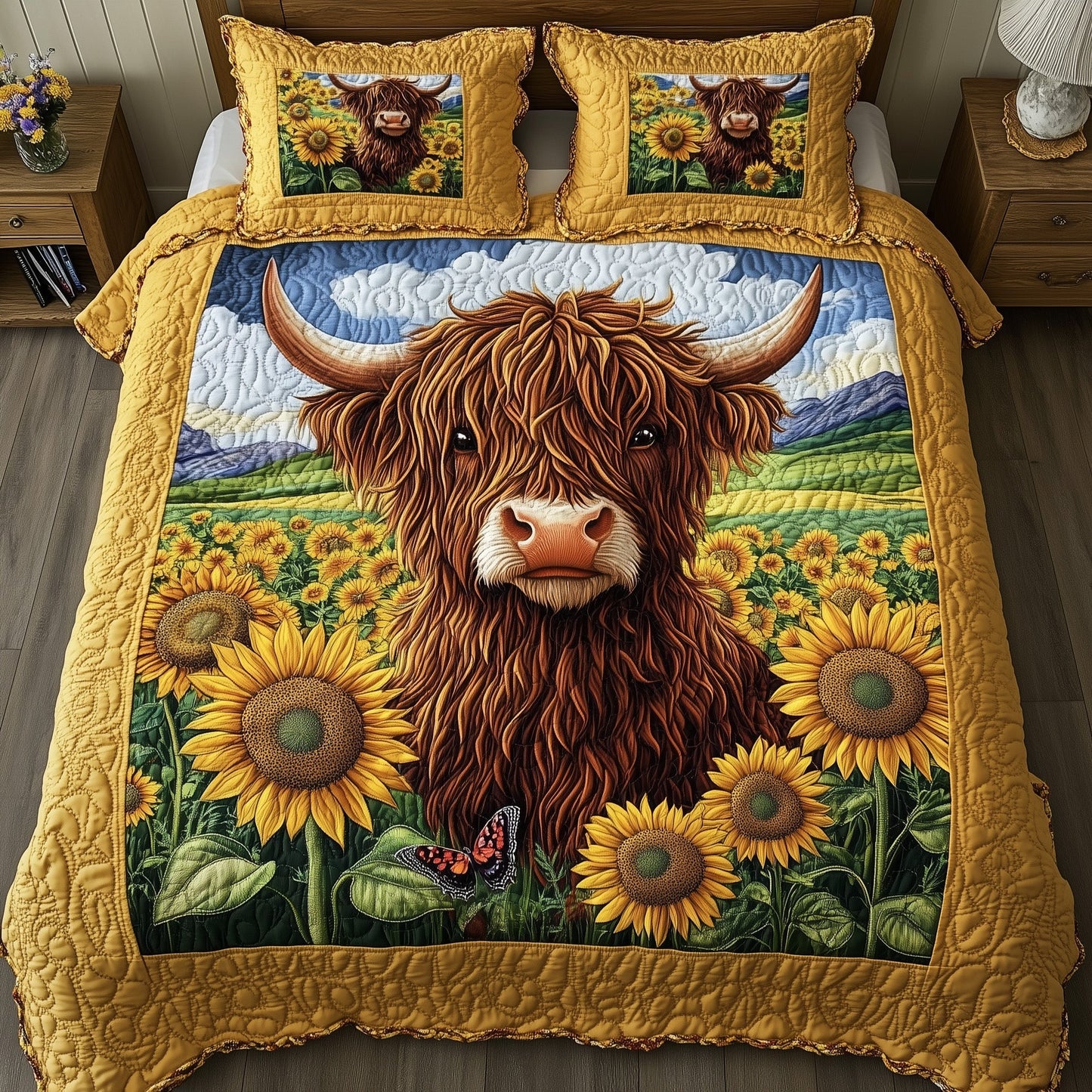 Highland Sunshine 3-Piece Quilted Bedding Set GFTOHD7155