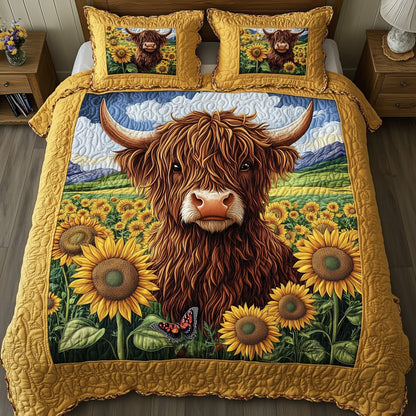 Highland Sunshine 3-Piece Quilted Bedding Set GFTOHD7155