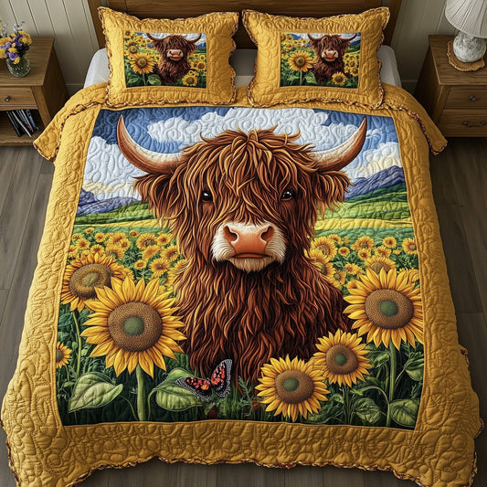 Highland Sunshine 3-Piece Quilted Bedding Set GFTOHD7155