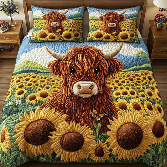 Highland Sunshine 3-Piece Quilted Bedding Set GFTOHD7156