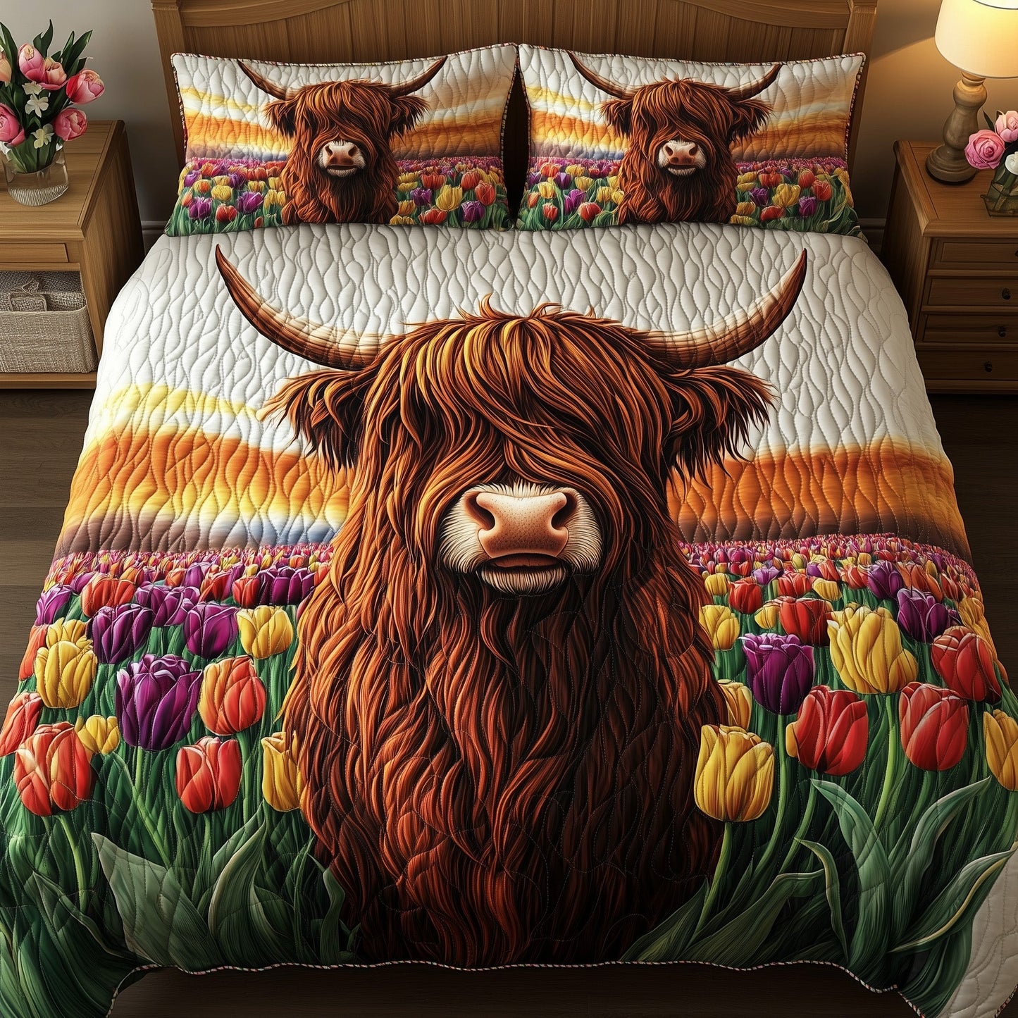 Highland in Bloom 3-Piece Quilted Bedding Set GFTOHD7163