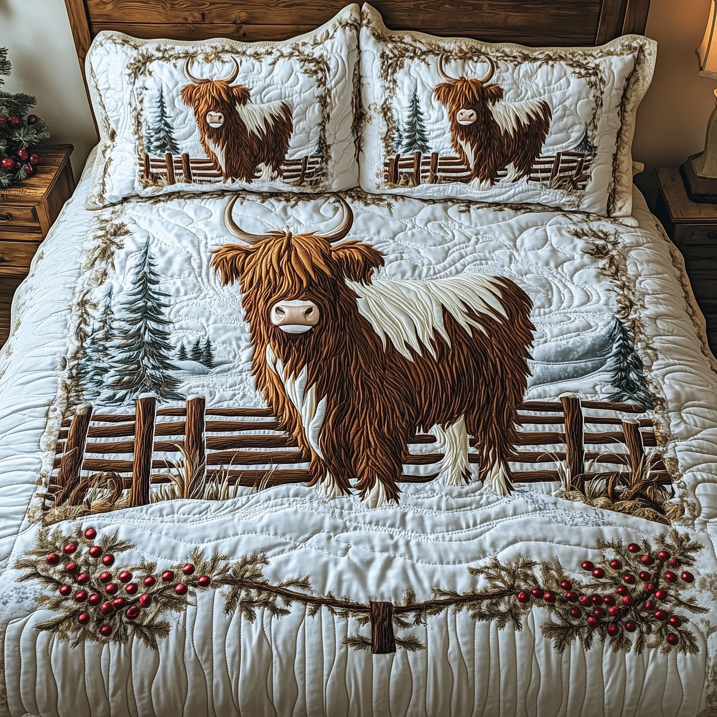 Frosted Farm Friend 3-Piece Quilted Bedding Set GFTOHD7166