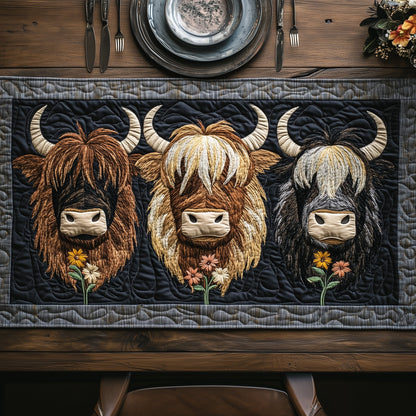 Highland Cow Quilted Table Runner GFTOHD7199