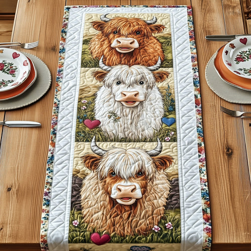 Highland Cow Quilted Table Runner GFTOHD7201