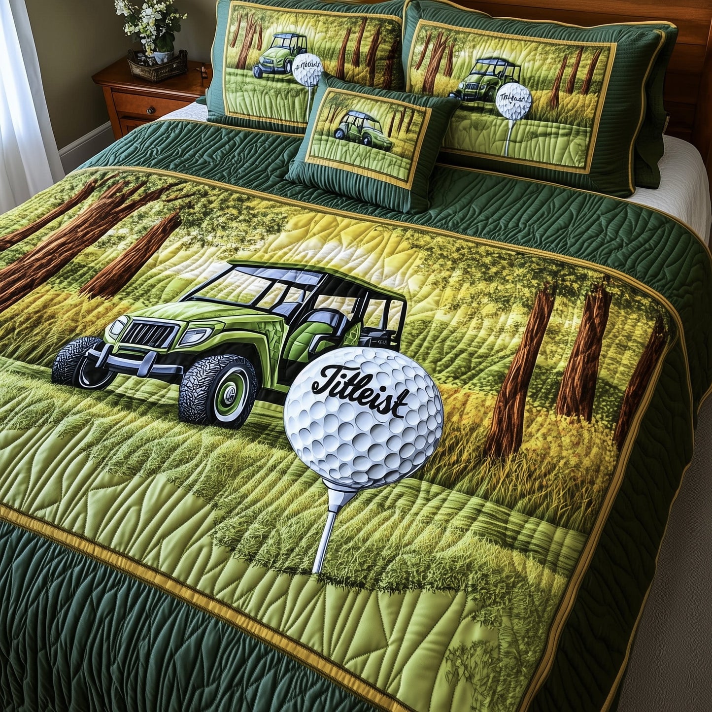Golfer Dreams 3-Piece Quilted Bedding Set GFTOHD7209