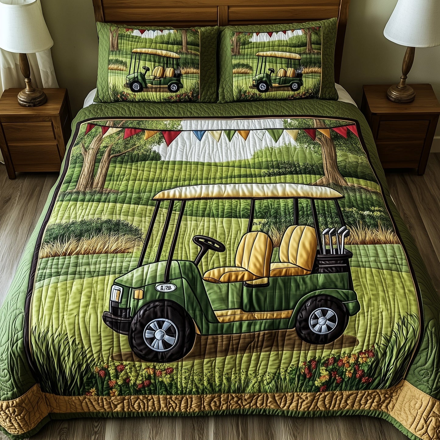 Golfer Dreams 3-Piece Quilted Bedding Set GFTOHD7213