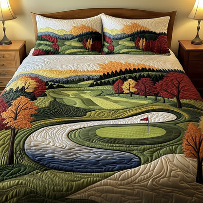Golfer Dreams 3-Piece Quilted Bedding Set GFTOHD7214