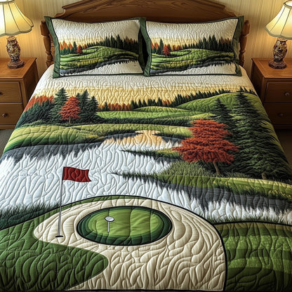 Golfer Dreams 3-Piece Quilted Bedding Set GFTOHD7215