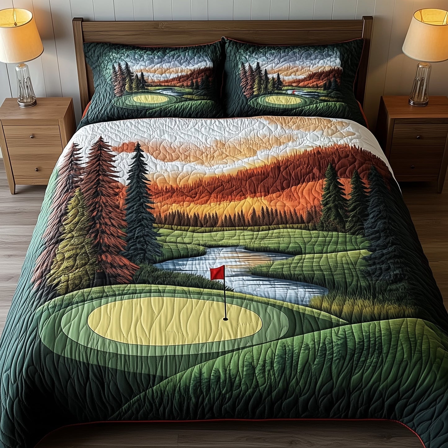 Golfer Dreams 3-Piece Quilted Bedding Set GFTOHD7216