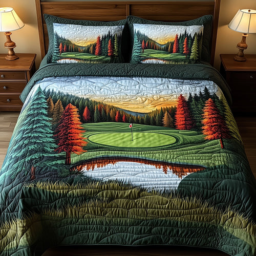 Golfer Dreams 3-Piece Quilted Bedding Set GFTOHD7217