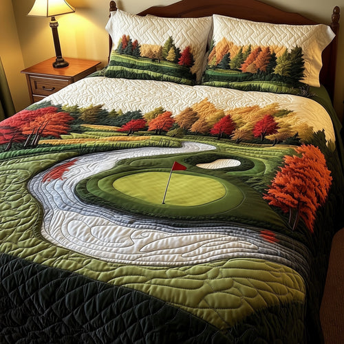 Golfer Dreams 3-Piece Quilted Bedding Set GFTOHD7218