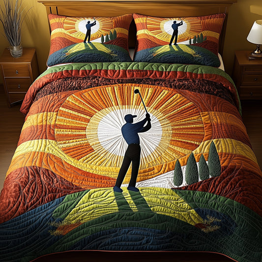 Golfer Dreams 3-Piece Quilted Bedding Set GFTOHD7220