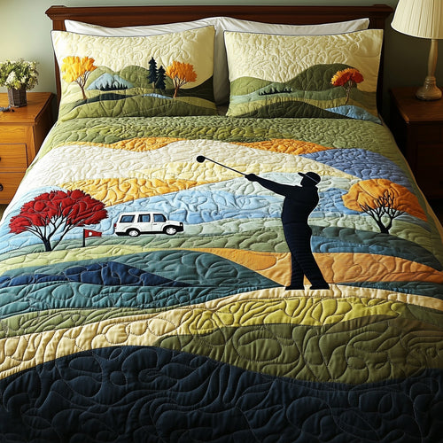 Golfer Dreams 3-Piece Quilted Bedding Set GFTOHD7221