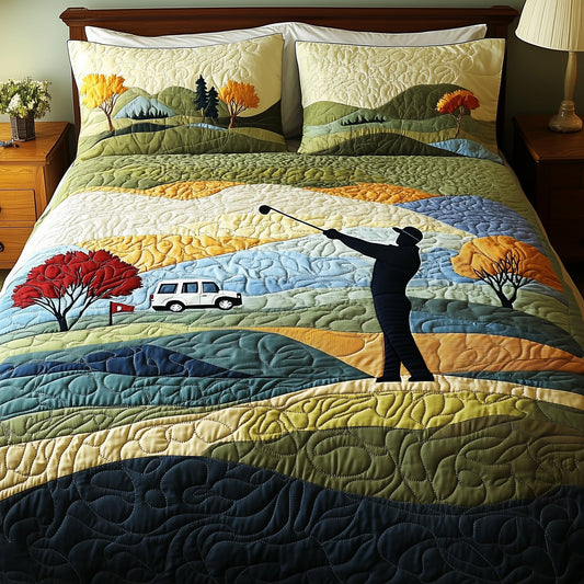 Golfer Dreams 3-Piece Quilted Bedding Set GFTOHD7221
