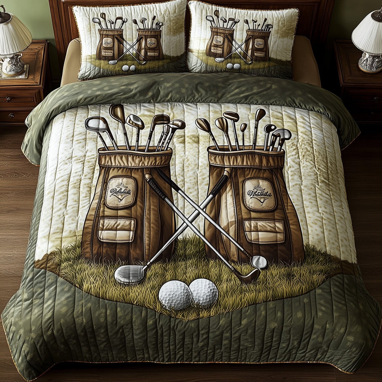 Golfer Dreams 3-Piece Quilted Bedding Set GFTOHD7225