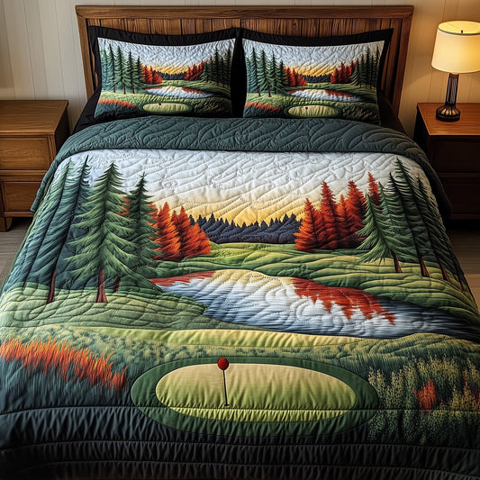 Golfer Dreams 3-Piece Quilted Bedding Set GFTOHD7230
