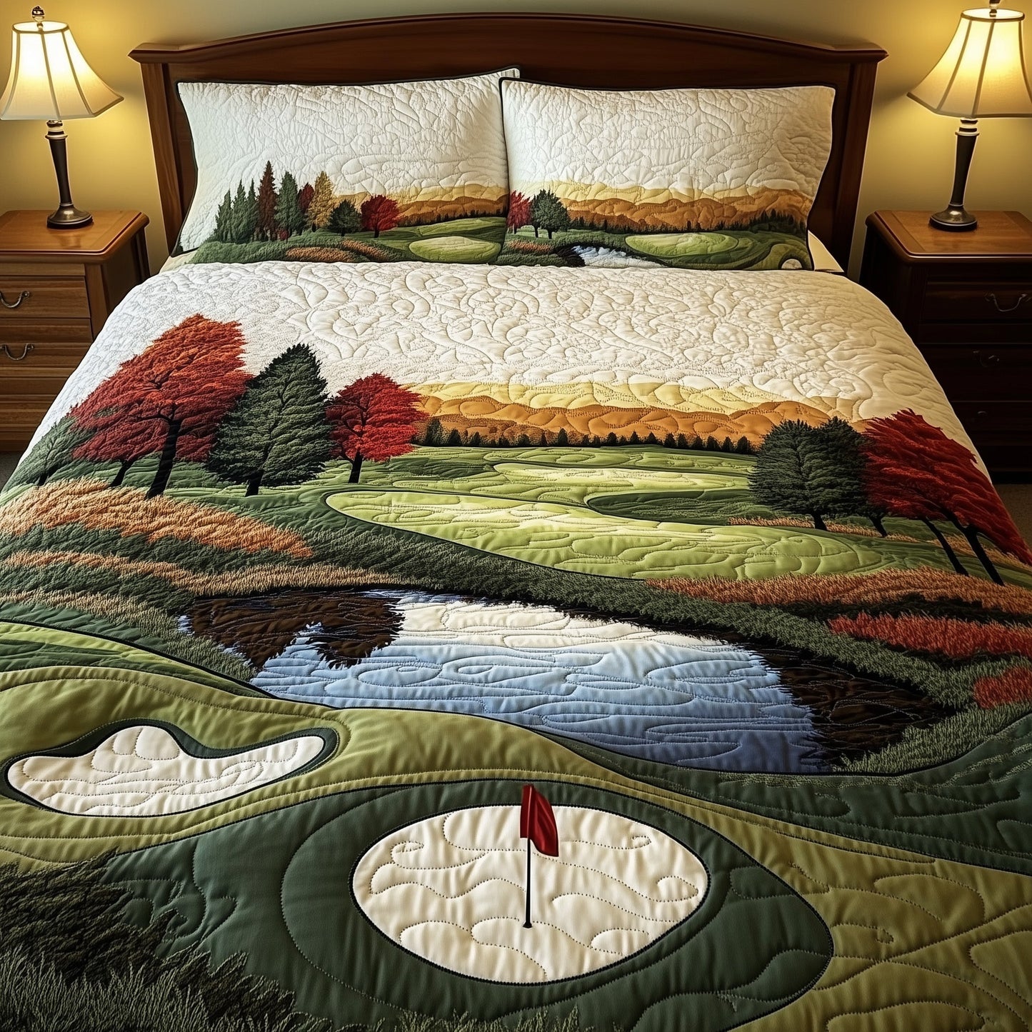 Golfer Dreams 3-Piece Quilted Bedding Set GFTOHD7231