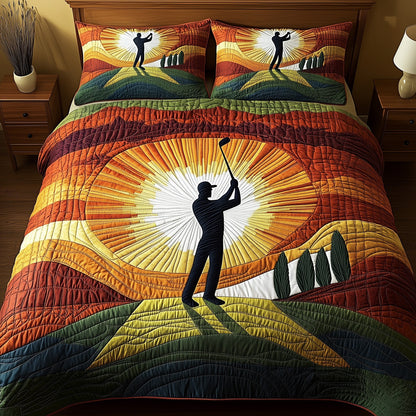 Golfer Dreams 3-Piece Quilted Bedding Set GFTOHD7232