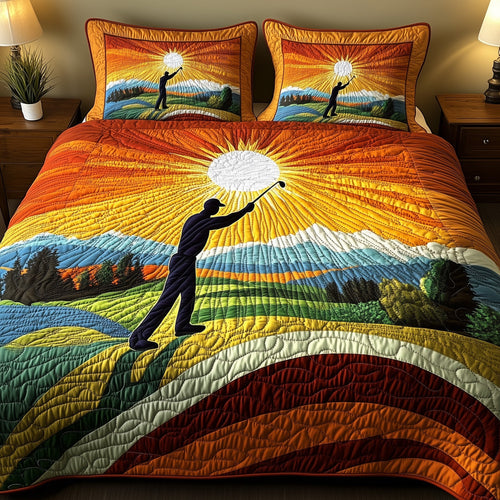Golfer Dreams 3-Piece Quilted Bedding Set GFTOHD7233