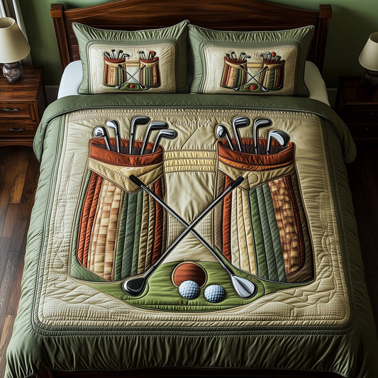 Golfer Dreams 3-Piece Quilted Bedding Set GFTOHD7235