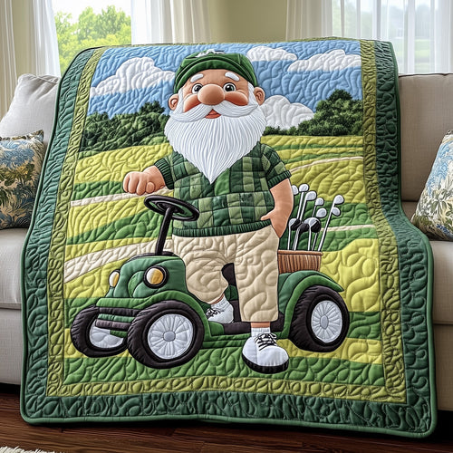 The Golfing Gnome Quilted Blanket GFTOHD7257