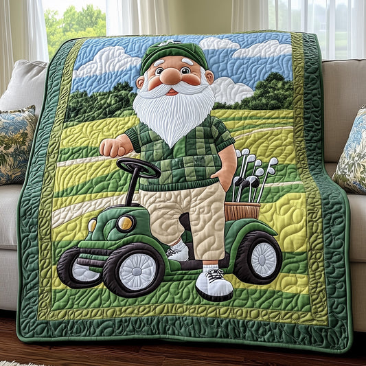 The Golfing Gnome Quilted Blanket GFTOHD7257