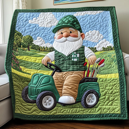 The Golfing Gnome Quilted Blanket GFTOHD7258