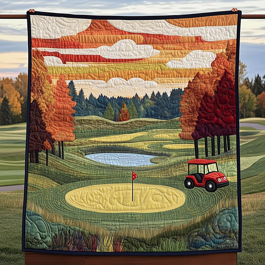 Vintage Golf Course Quilted Blanket GFTOHD7282