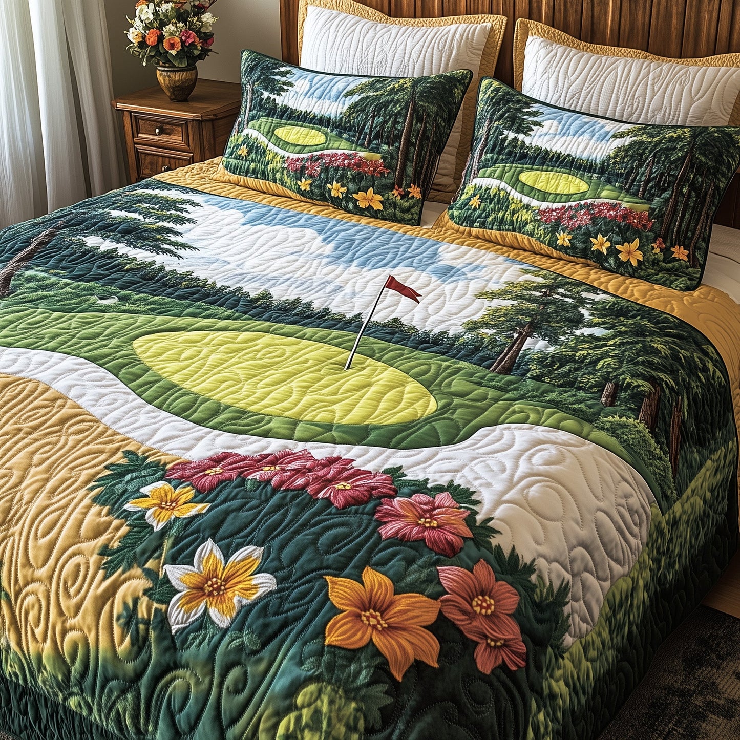 Azalea Fairway 3-Piece Quilted Bedding Set GFTOHD7389