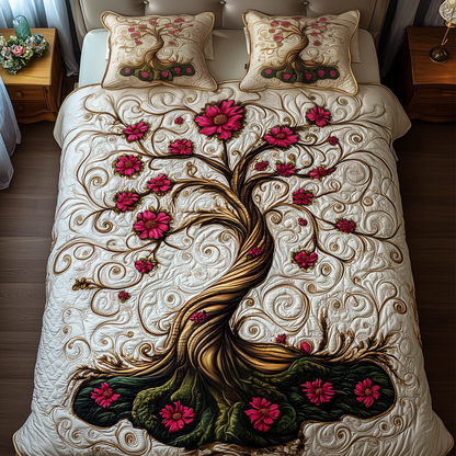 Eternal Beauty Tree 3-Piece Quilted Bedding Set GFTOHD738