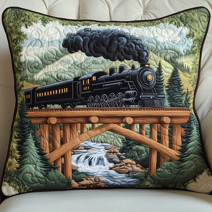 Rustic Train Quilted Pillow Case GFTOHD7446