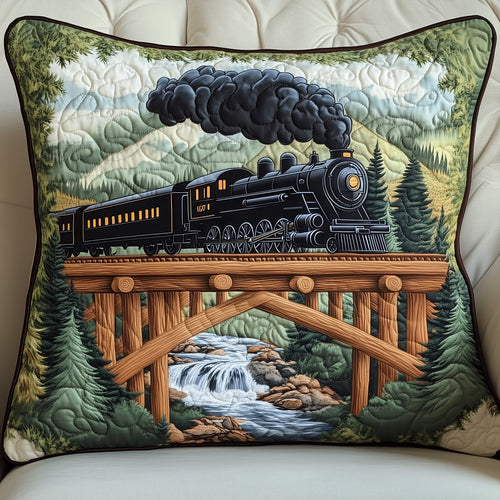 Rustic Train Quilted Pillow Case GFTOHD7446