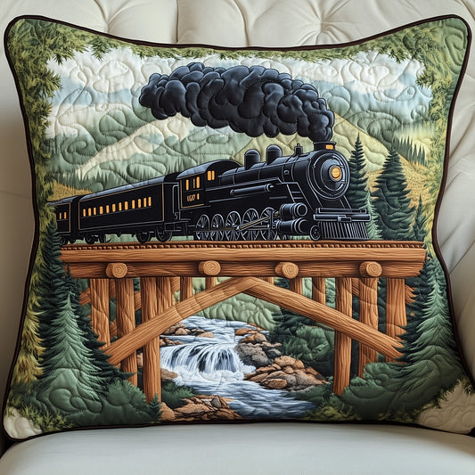 Rustic Train Quilted Pillow Case GFTOHD7446