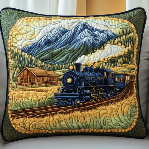 Rustic Train Quilted Pillow Case GFTOHD7449