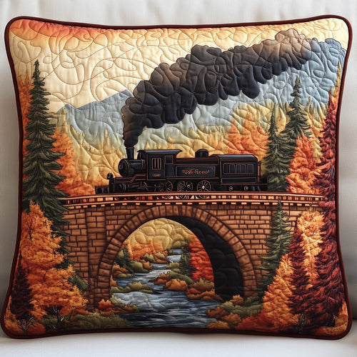Rustic Train Quilted Pillow Case GFTOHD7455