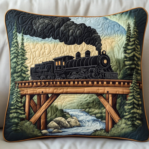 Rustic Train Quilted Pillow Case GFTOHD7456