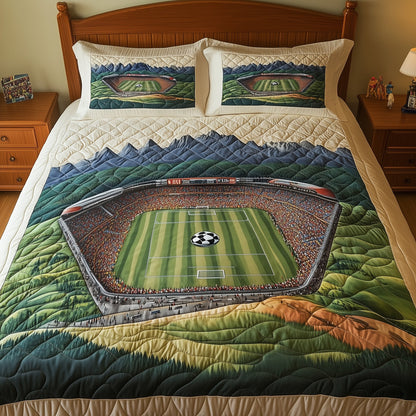 Soccer Field of Dreams 3-Piece Quilted Bedding Set GFTOHD7457