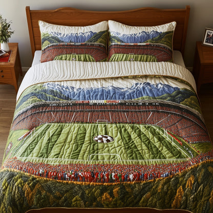 Soccer Field of Dreams 3-Piece Quilted Bedding Set GFTOHD7463
