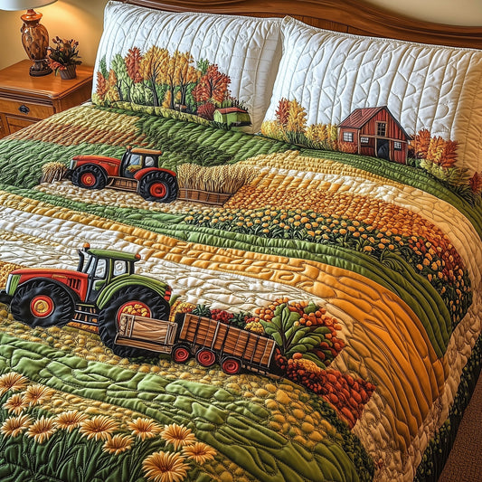 Golden Farm Fields 3-Piece Quilted Bedding Set GFTOHD7552