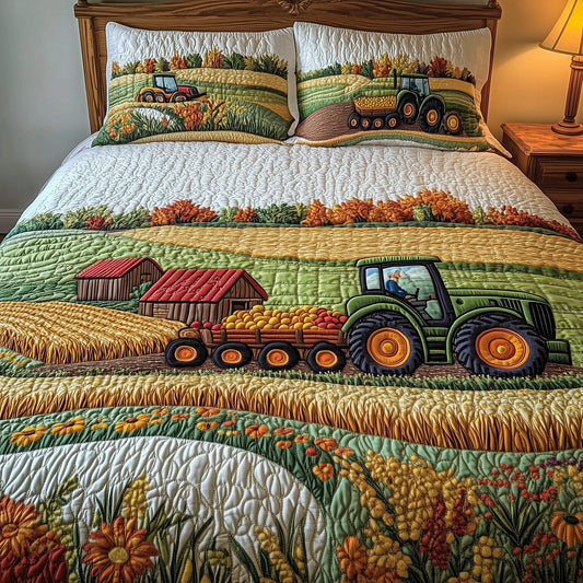 Golden Farm Fields 3-Piece Quilted Bedding Set GFTOHD7553