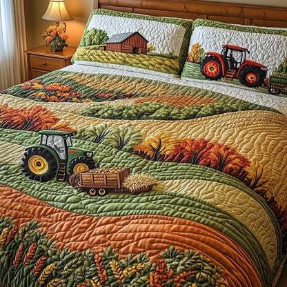 Golden Farm Fields 3-Piece Quilted Bedding Set GFTOHD7554