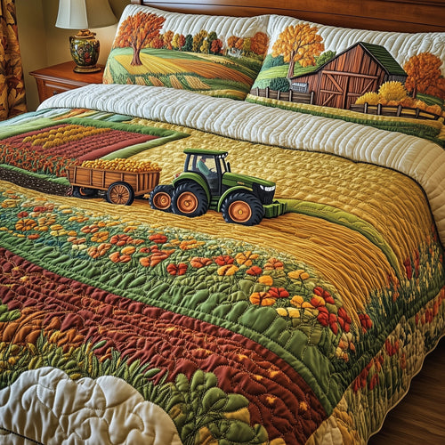 Golden Farm Fields 3-Piece Quilted Bedding Set GFTOHD7555