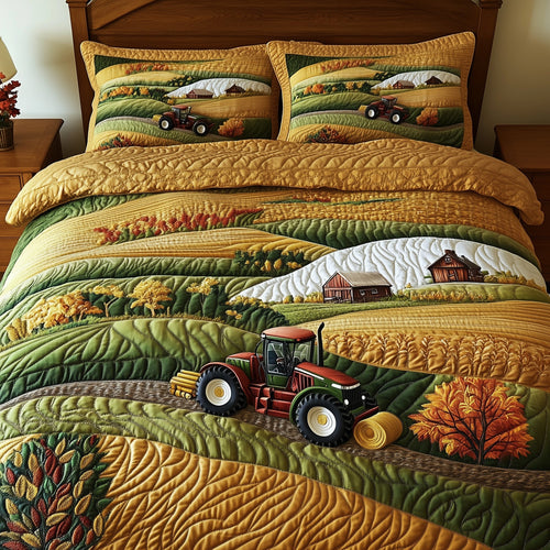 Golden Farm Fields 3-Piece Quilted Bedding Set GFTOHD7557