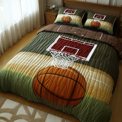 Basketball Moment Frozen 3-Piece Quilted Bedding Set GFTOHD7616