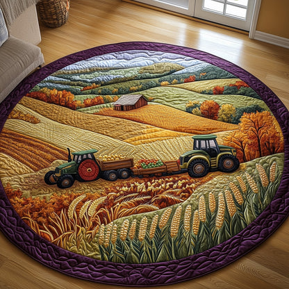 Golden Farm Fields Quilted Round Mat GFTOHD7627