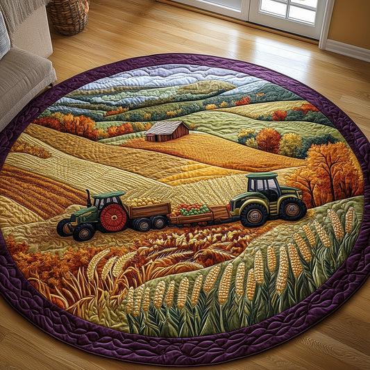 Golden Farm Fields Quilted Round Mat GFTOHD7627