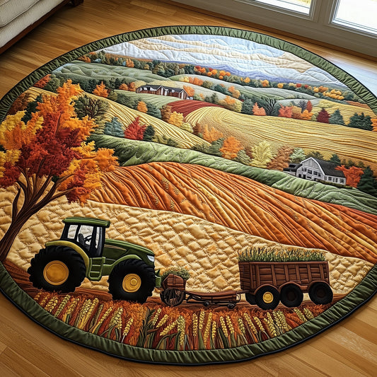 Golden Farm Fields Quilted Round Mat GFTOHD7630